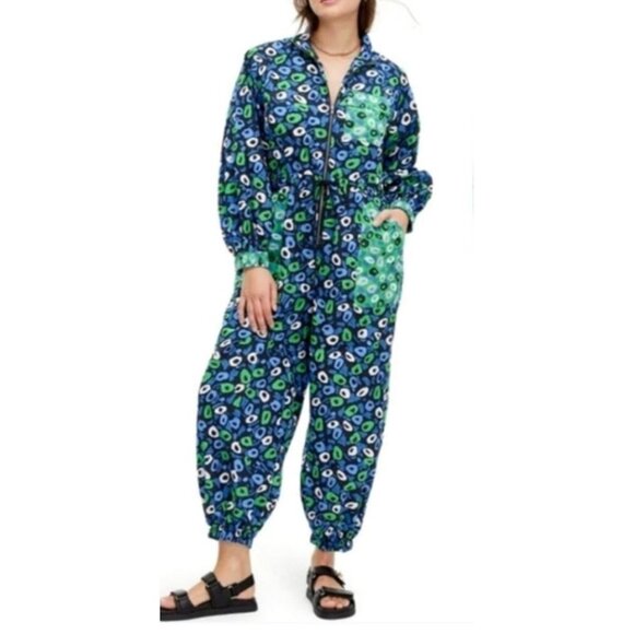 DVF x Target Jazz Dots Women's Nylon Jumpsuit Blue/Green/White Print XXS NWT - Picture 4 of 7